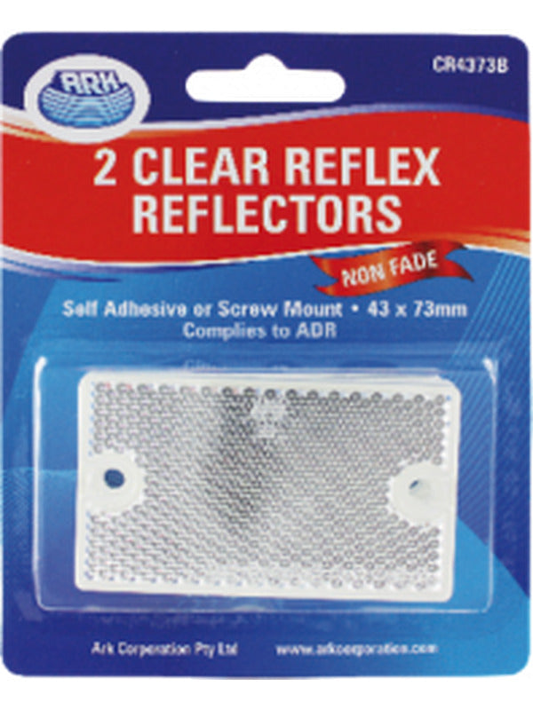 ARK Clear Reflex Reflector 73mm x 43mm Pack of 2 CR4373B