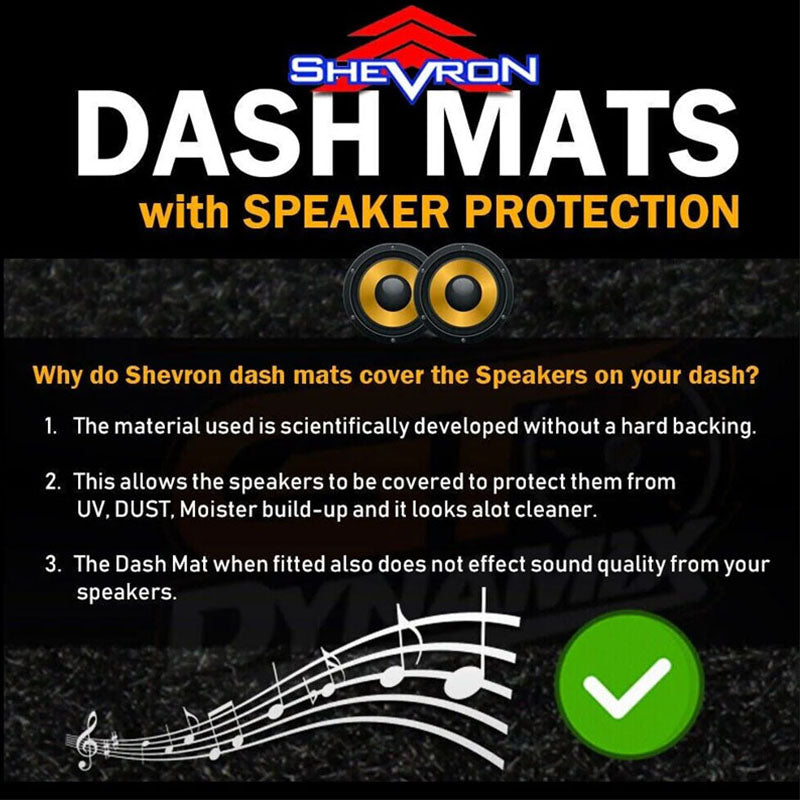 Shevron Black Dash Mat For Hyundai Accent 3/2000-2002 DM810A