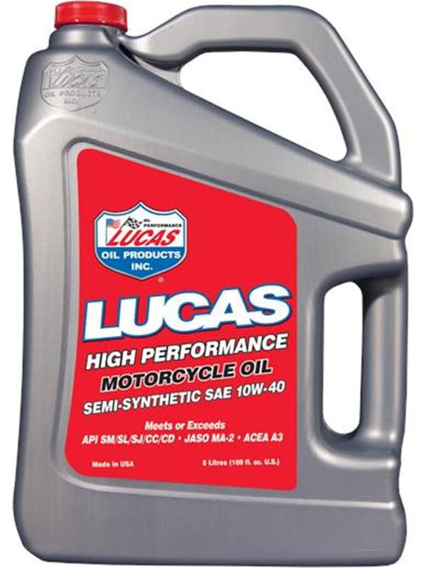 Lucas High Performance Motorcycle Oil SAE 10W-40 Semi Synthetic 5 Litres 10775