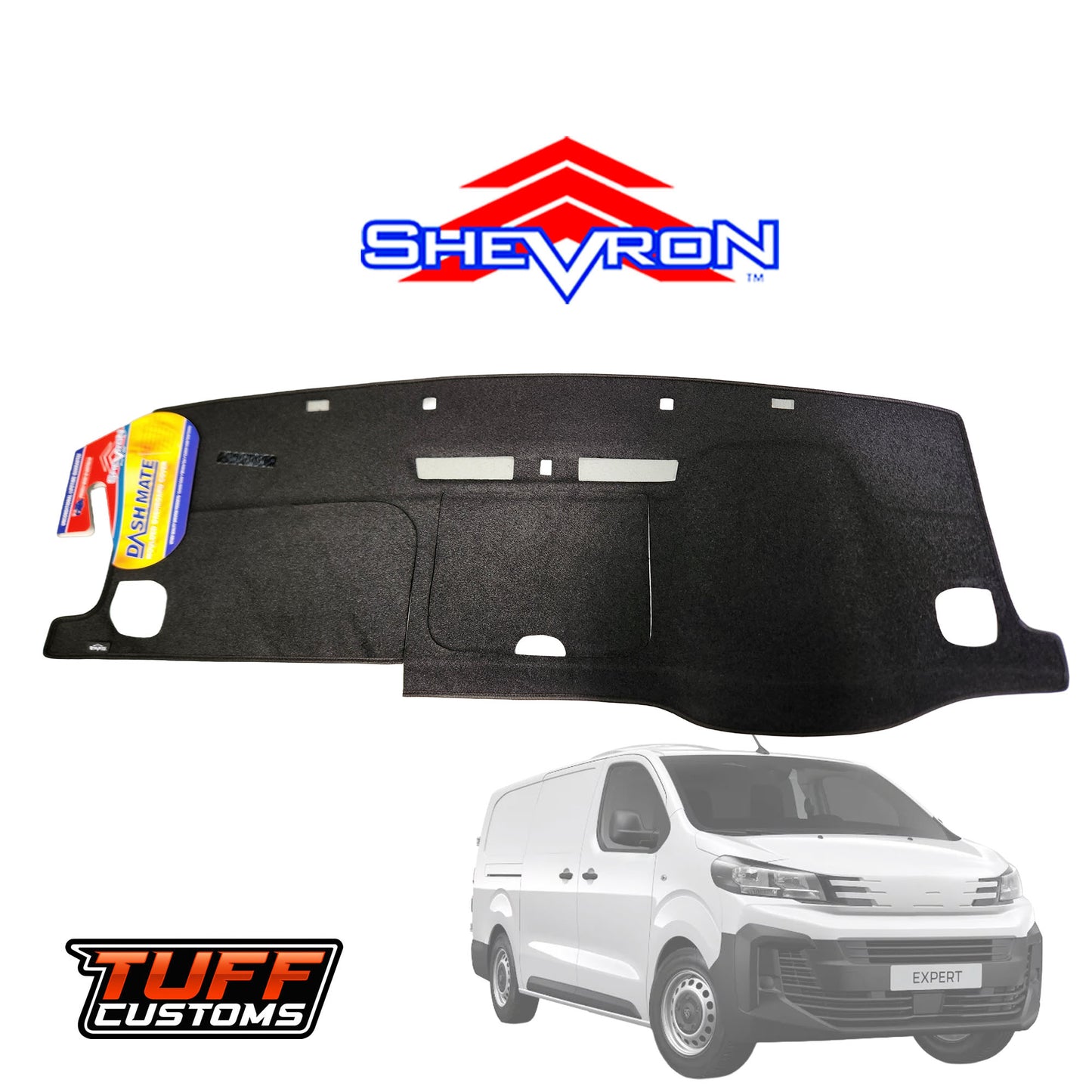 Shevron Dash Mat For PEUGEOT EXPERT ELECTRIC 11/2023-2025 DM1715 Black