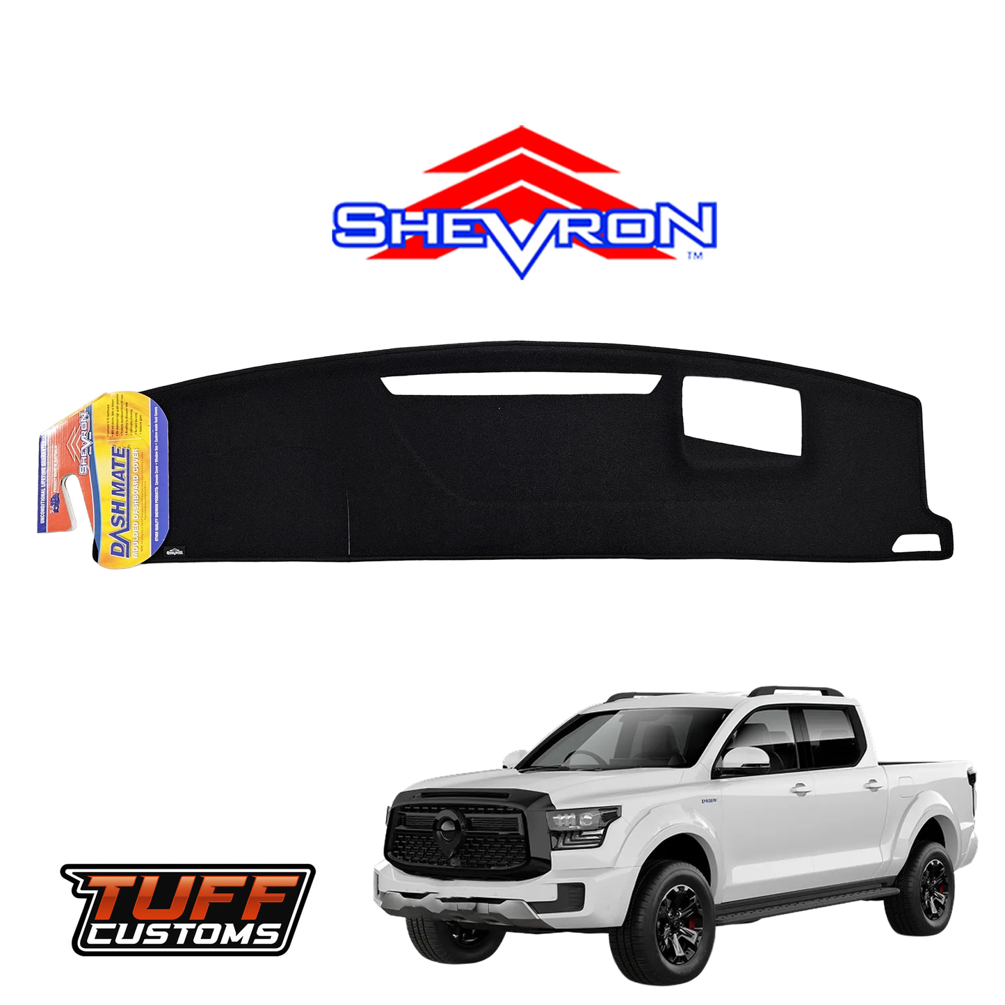 Shevron Dash Mat GWM Cannon Alpha Ultra Lux HEV w/ HUD 4/2024-2026 DM1730D Black