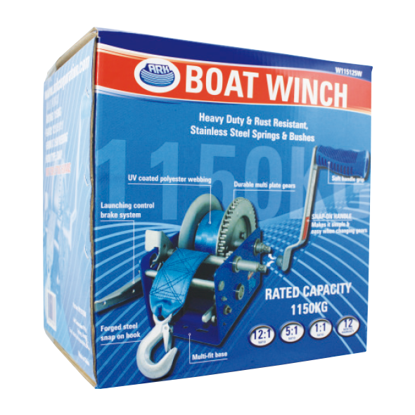 ARK Boat Winch 1150kg Gear Ratio 12:1 / 5:1 / 1:1 W115125W