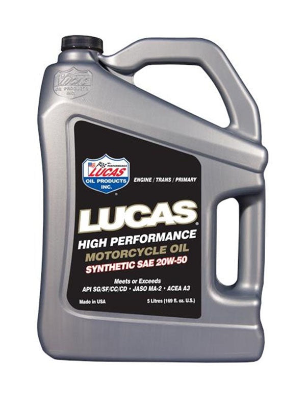 Lucas High Performance Motorcycle Oil SAE 20W-50 Synthetic 5 Litre 10776
