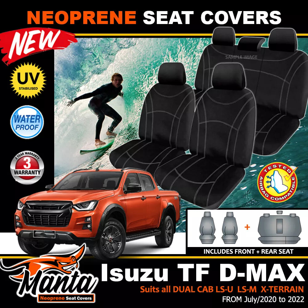 Manta Neoprene 2 Rows Seat Covers For Isuzu TF Dmax D-Max LS-M LS-U 7/2020-2025