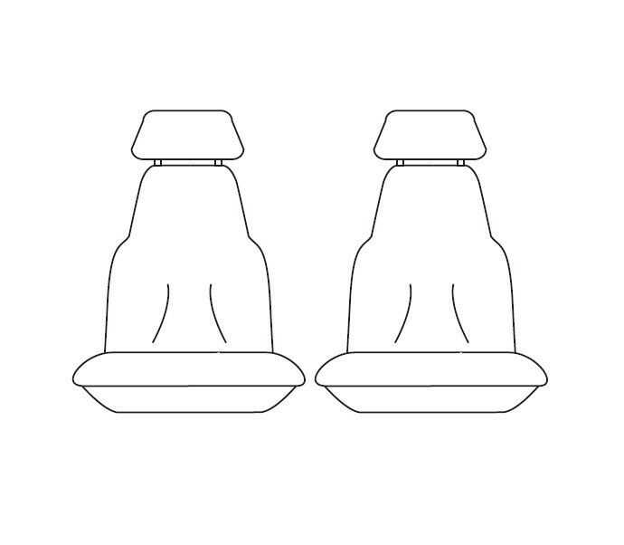 TUFF HD TRADE Canvas Seat Covers Front For Toyota Hilux Workmate SR 2005-2011 Charcoal