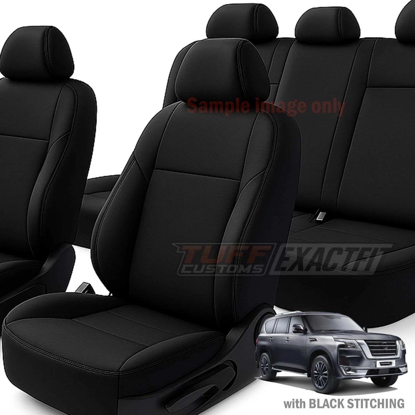 TUFF Customs ExactFit Neoprene Seat Covers Nissan Patrol Y62 ST Ti Ti-L ST-L Warrior 2013/2025 2 Rows
