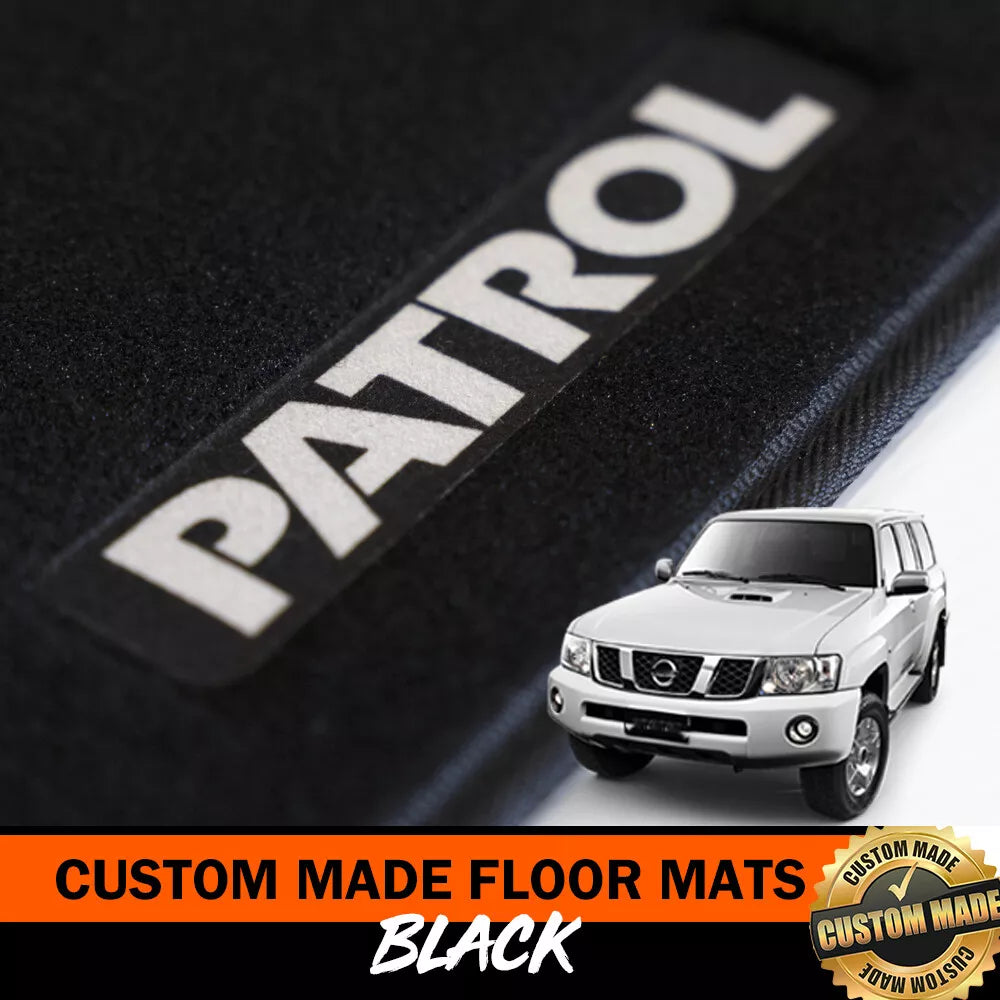 Custom Made Floor Mats 2 Rows For NISSAN PATROL GU Y61 Ti ST 10/2004-2017 Black