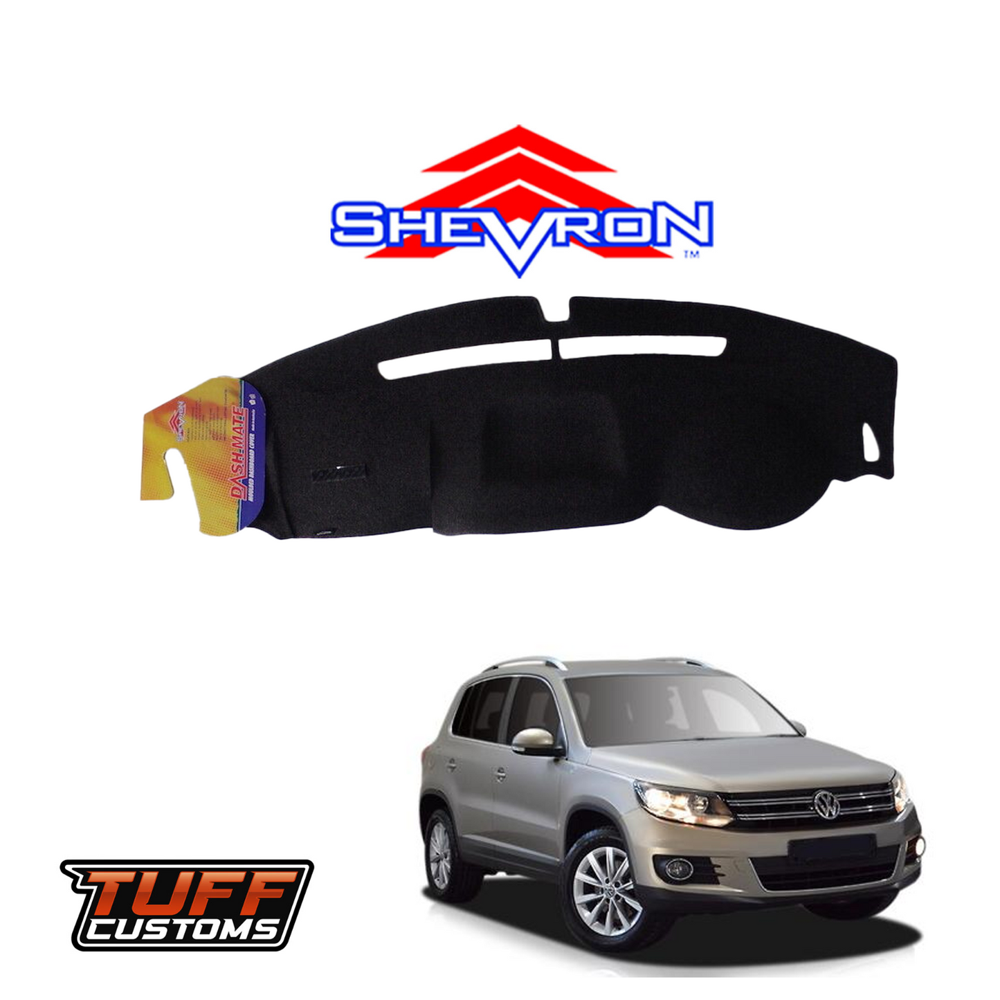 Shevron Black Dash Mat For Volkswagen Tiguan 6/2008-4/2016 DM1114