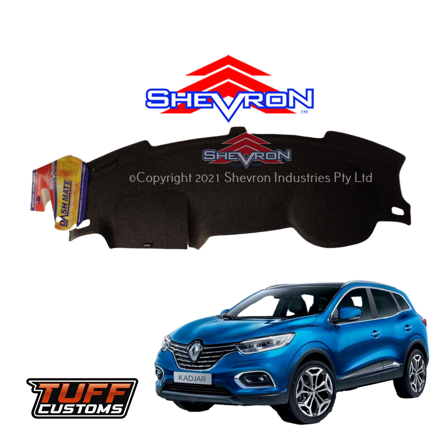 Shevron Black Dash Mat For Renault Kadjar 7/2019-2025 DM1587