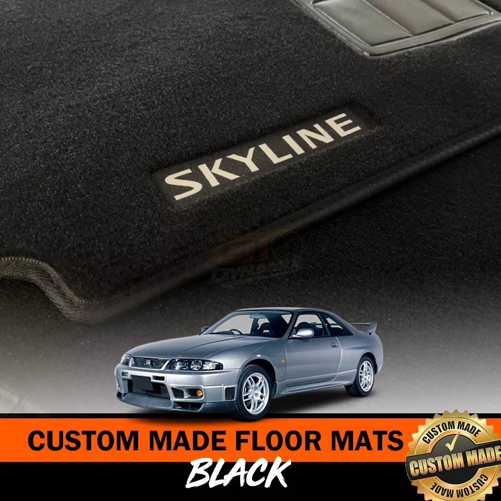 Custom Made Floor Mats Front For Nissan R33 Skyline in 1989-1993 GTS-T GTS GT-R BLACK