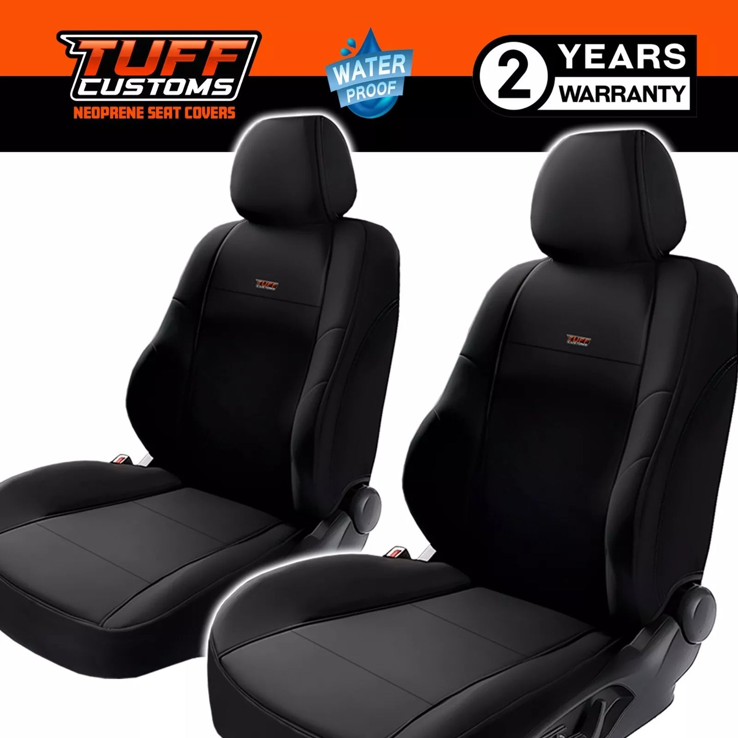 TUFF Customs Neoprene Seat Covers For Subaru Impreza 2.0i-L 2.0i 2.0i-S 2017-2022 2 Rows Black