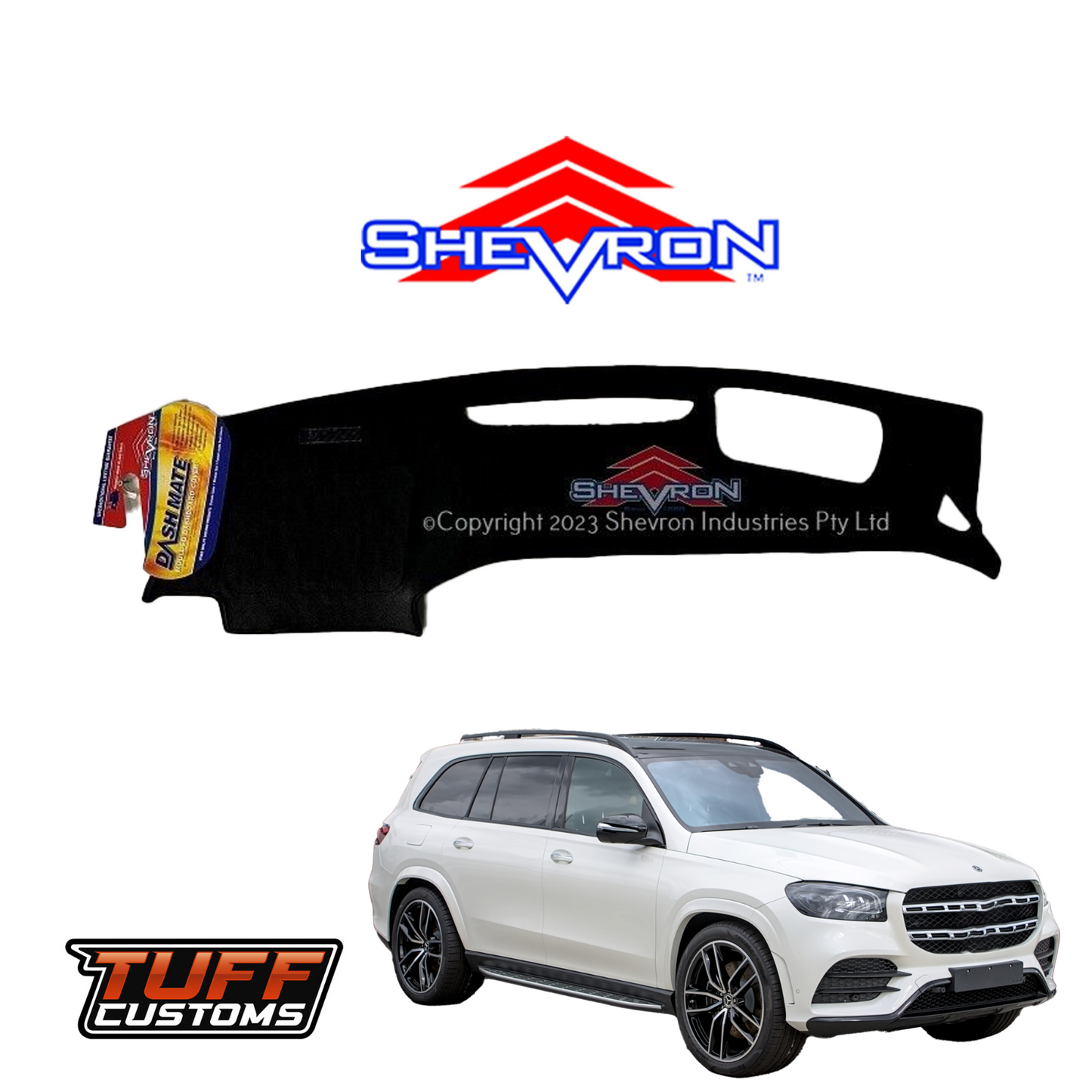 Shevron Black Dash Mat For Mercedes Chassis No:167 GLS Class w/ HUD 2020-2025 DM1669D