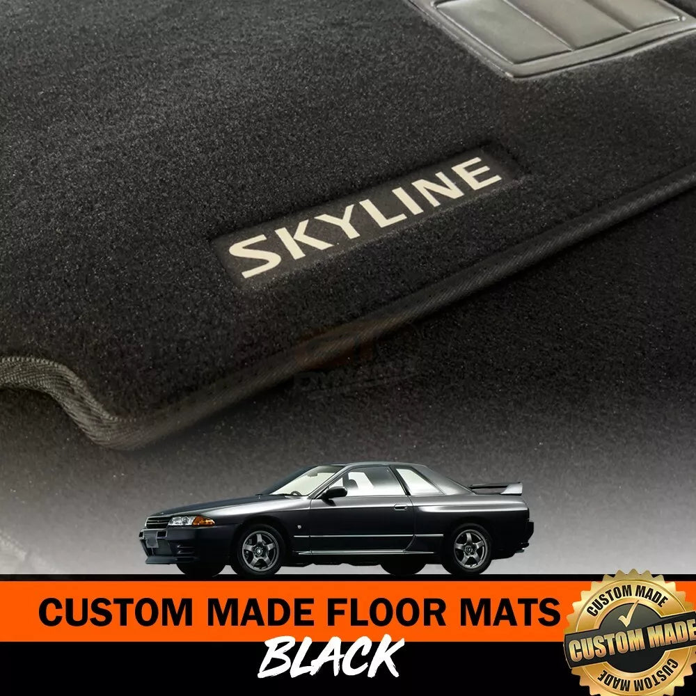 Custom Made Floor Mats Front For Nissan R32 Skyline in 1989-1993 GTS-T GTS GT-R BLACK
