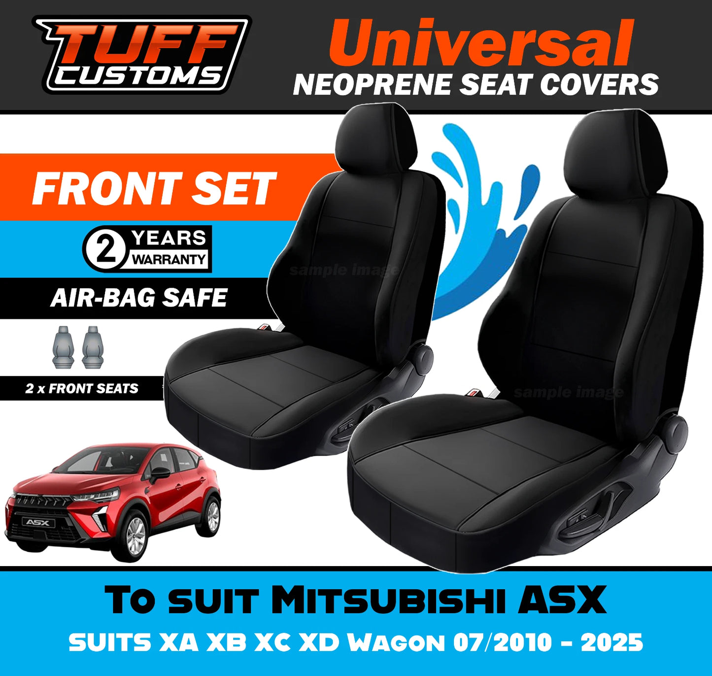 TUFF Customs Universal Neoprene Seat Covers Mitsubishi ASX XA XB XC XD Wagon 07/2010 - 2025