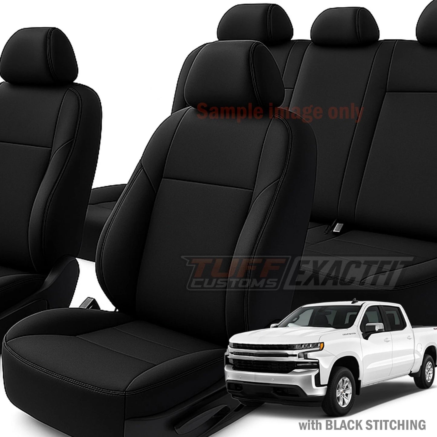 TUFF Customs EXACTFIT Neoprene Seat Covers Chevrolet Silverado T1 Series 1500 2500 2020-2025 2 Rows