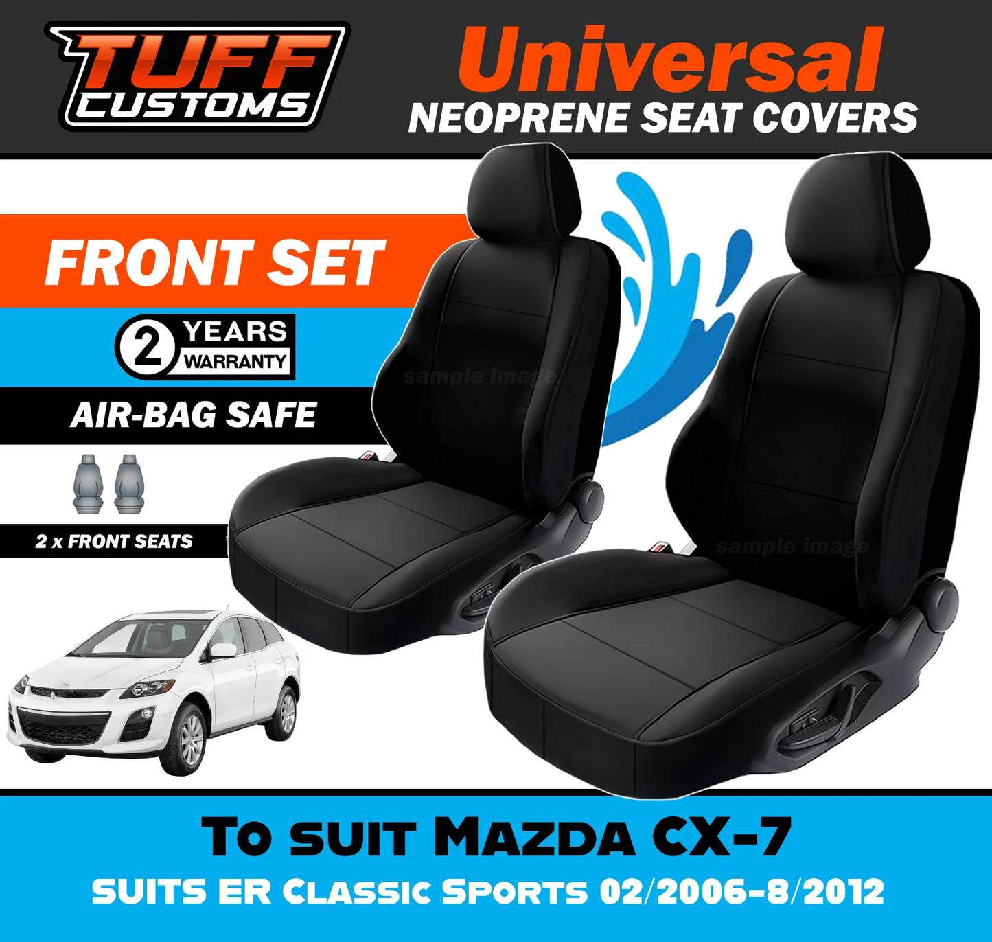 TUFF Customs Universal Neoprene Seat Covers Mazda CX-7 ER Classic Sports 02/2006-8/2012