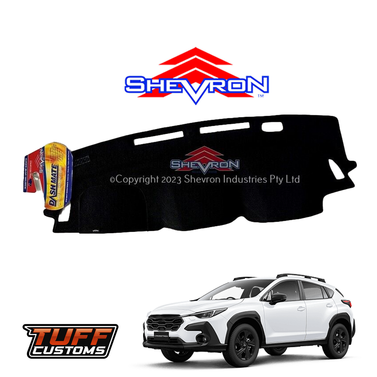 Shevron Black Dash Mat For Subaru Impreza GU Gen 6 w/ HUD 10/2023-2024 DM1668D