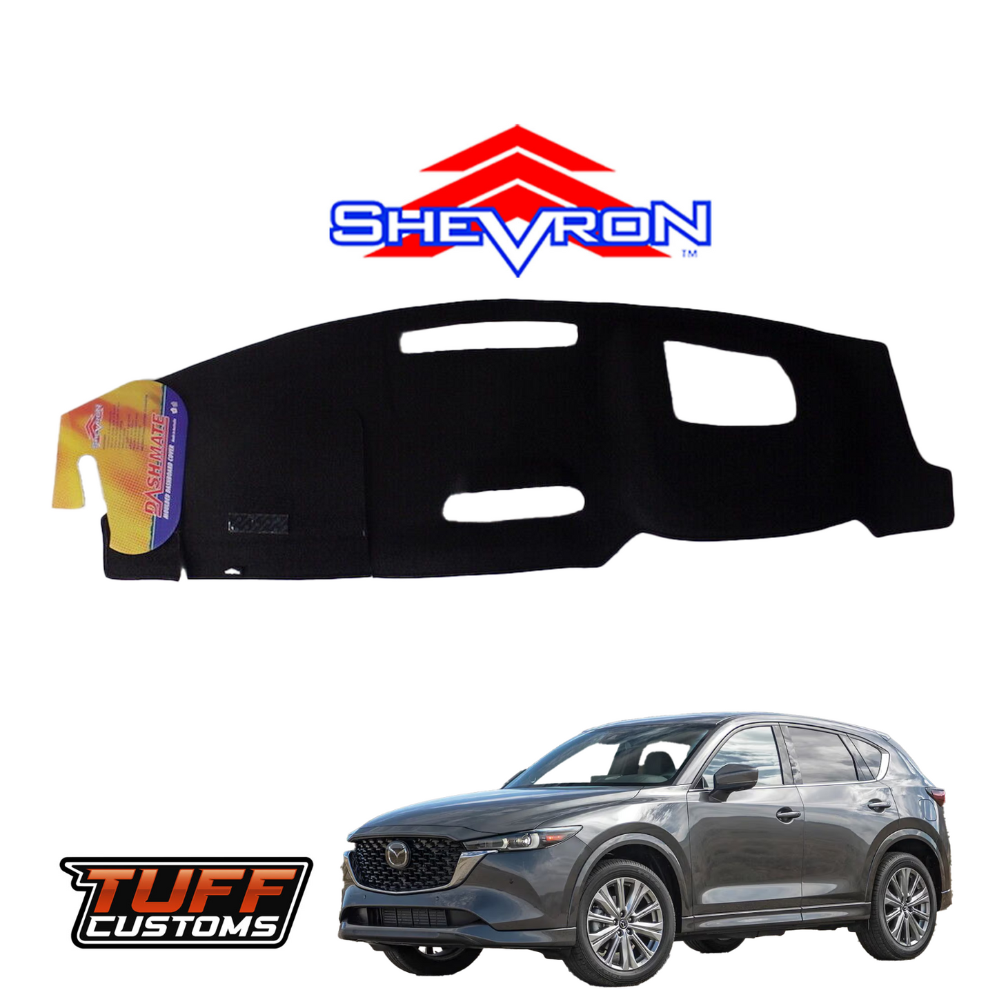 Shevron Black Dash Mat For Mazda CX5 KF w/ HUD 24cm Central Screen 2/2017-2020 DM1473D
