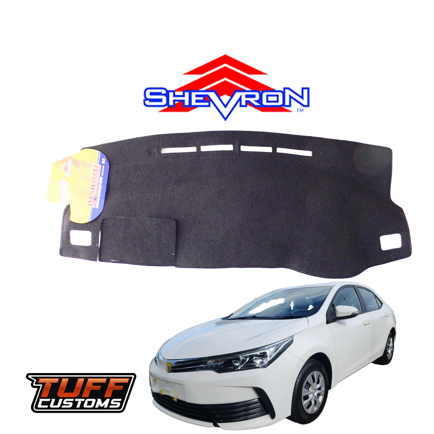 Shevron Black Dash Mat For Toyota Corolla ZRE182 Hatch 11/2012-5/2018 DM1286