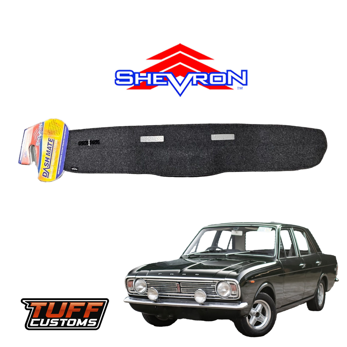 Shevron Black Dash Mat For Ford Cortina GT Mark 11 1967-1970 DM1696