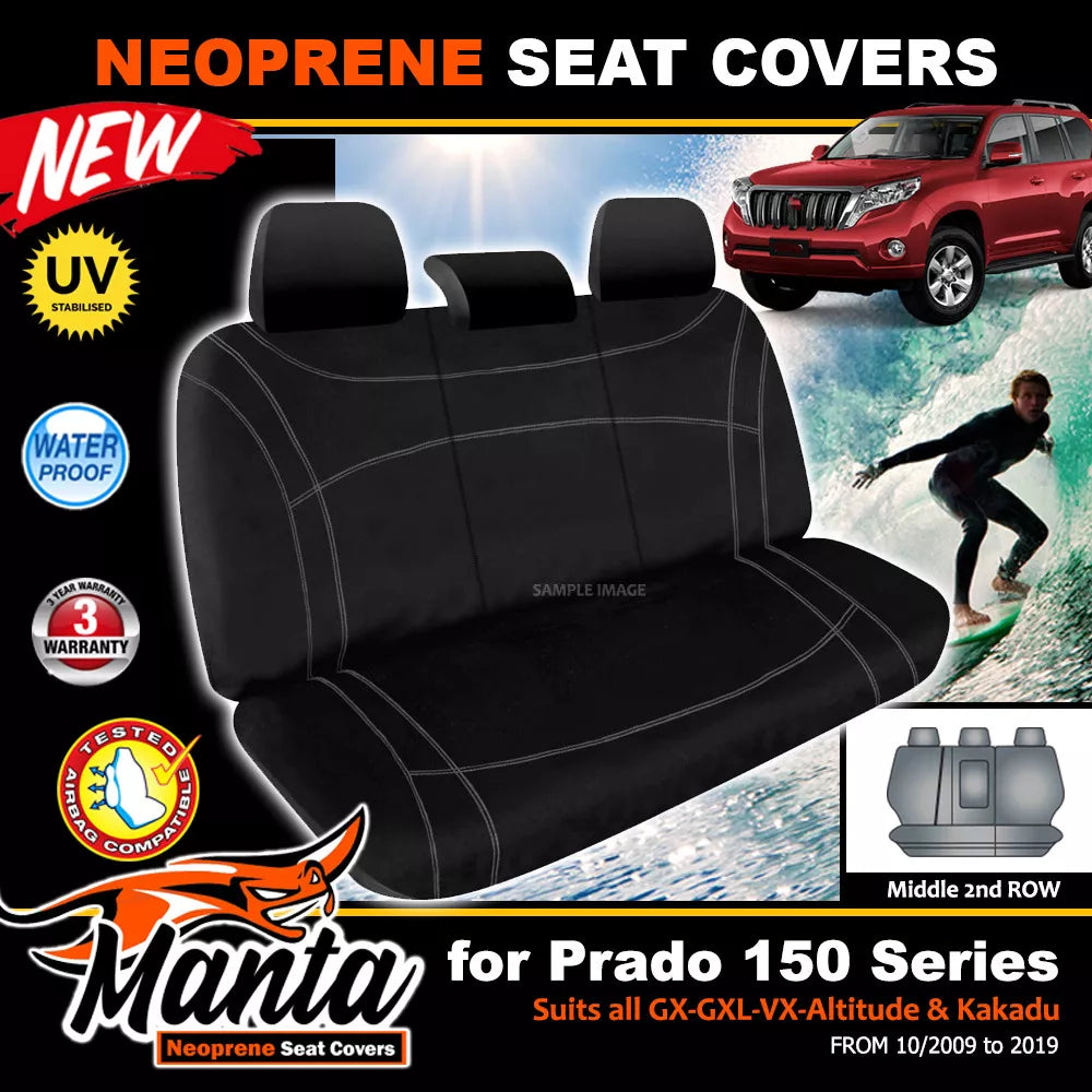 Manta Neoprene 2nd Row Seat Covers For Toyota Prado 150 2009-2025