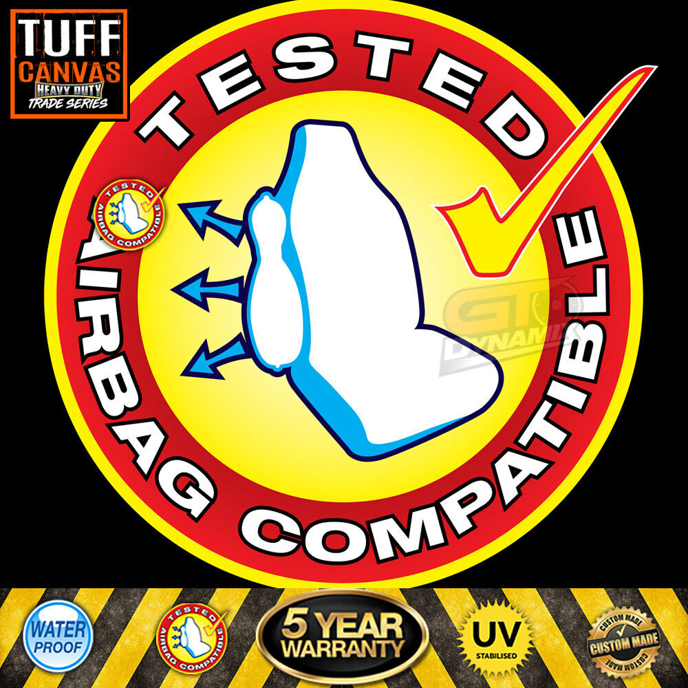 TUFF HD TRADE Canvas Seat Covers 2 Rows For Nissan Navara D23 RX SL ST-X 2017-2020 Charcoal