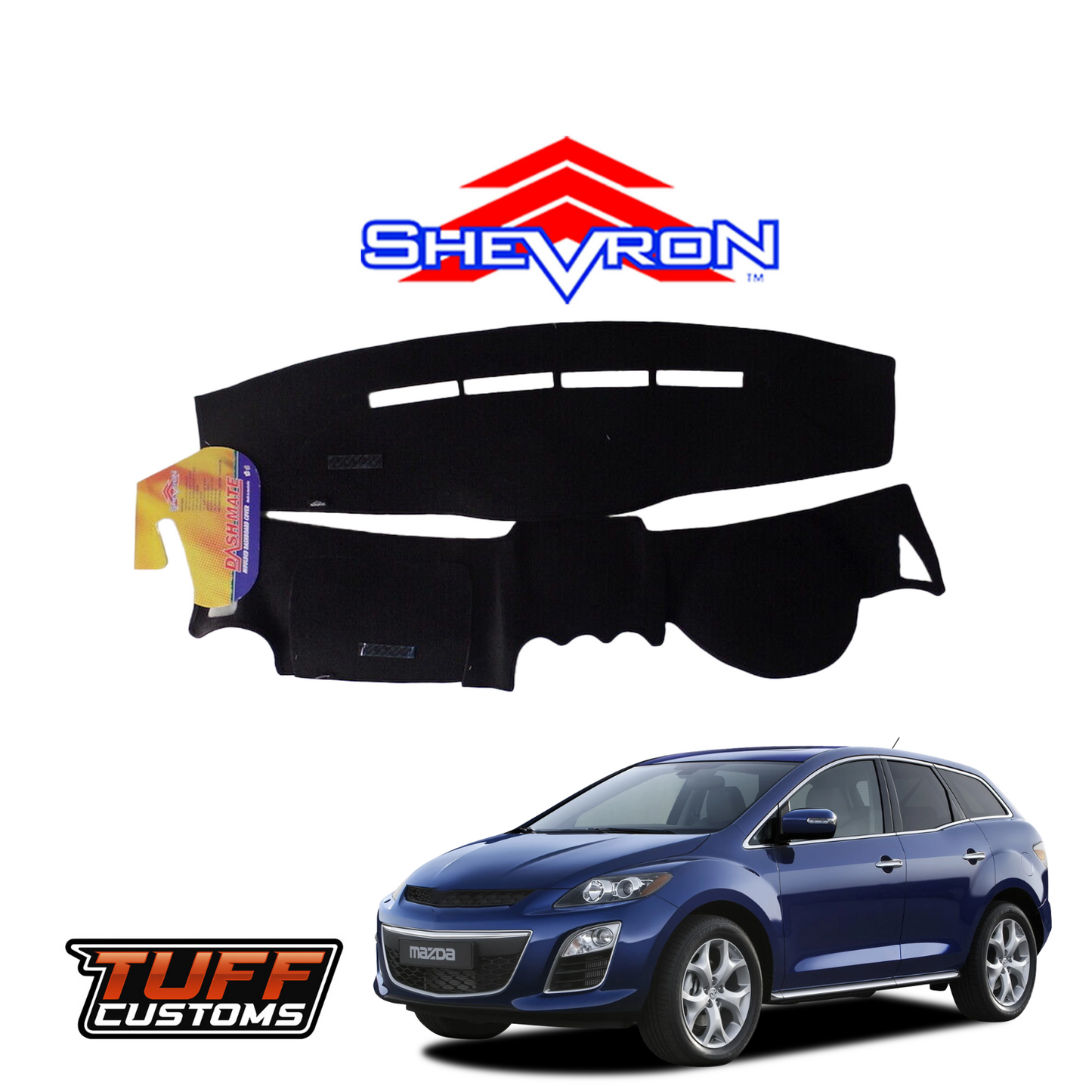Shevron Black Dash Mat For Mazda CX7 10*2 9/2009-8/2012 DM1145