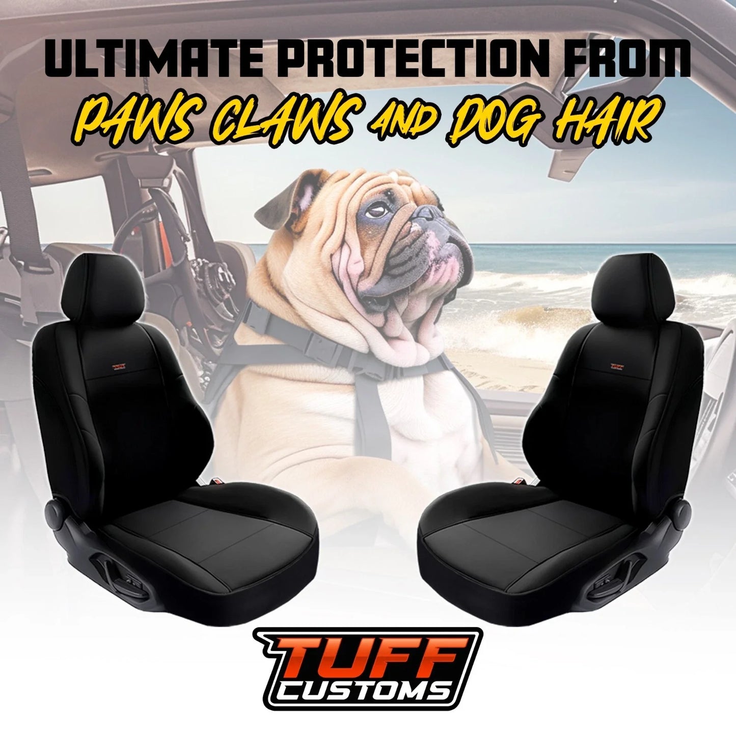 Tuff Customs Neoprene Seat Covers For Isuzu MU-X LS-U LS-M LS-T MUX 7/2021-2025 2 Rows Black