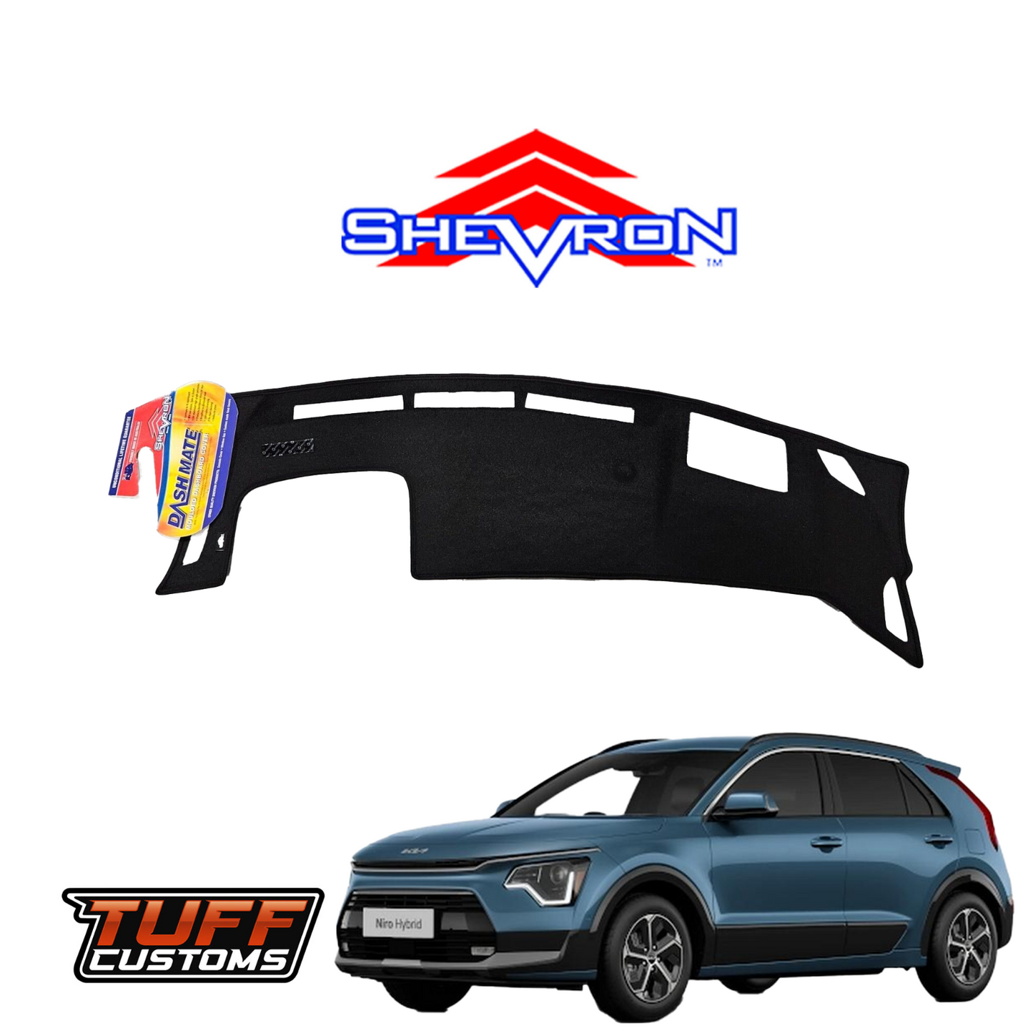 Shevron Black Dash Mat For Kia Niro SG2 HEV w/ HUD 2022-2025 DM1665