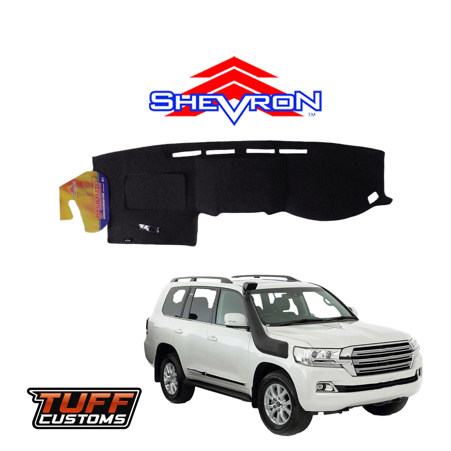 Shevron Black Dash Mat For Toyota Landcruiser 200 Series 11/2007-7/2015 DM1070