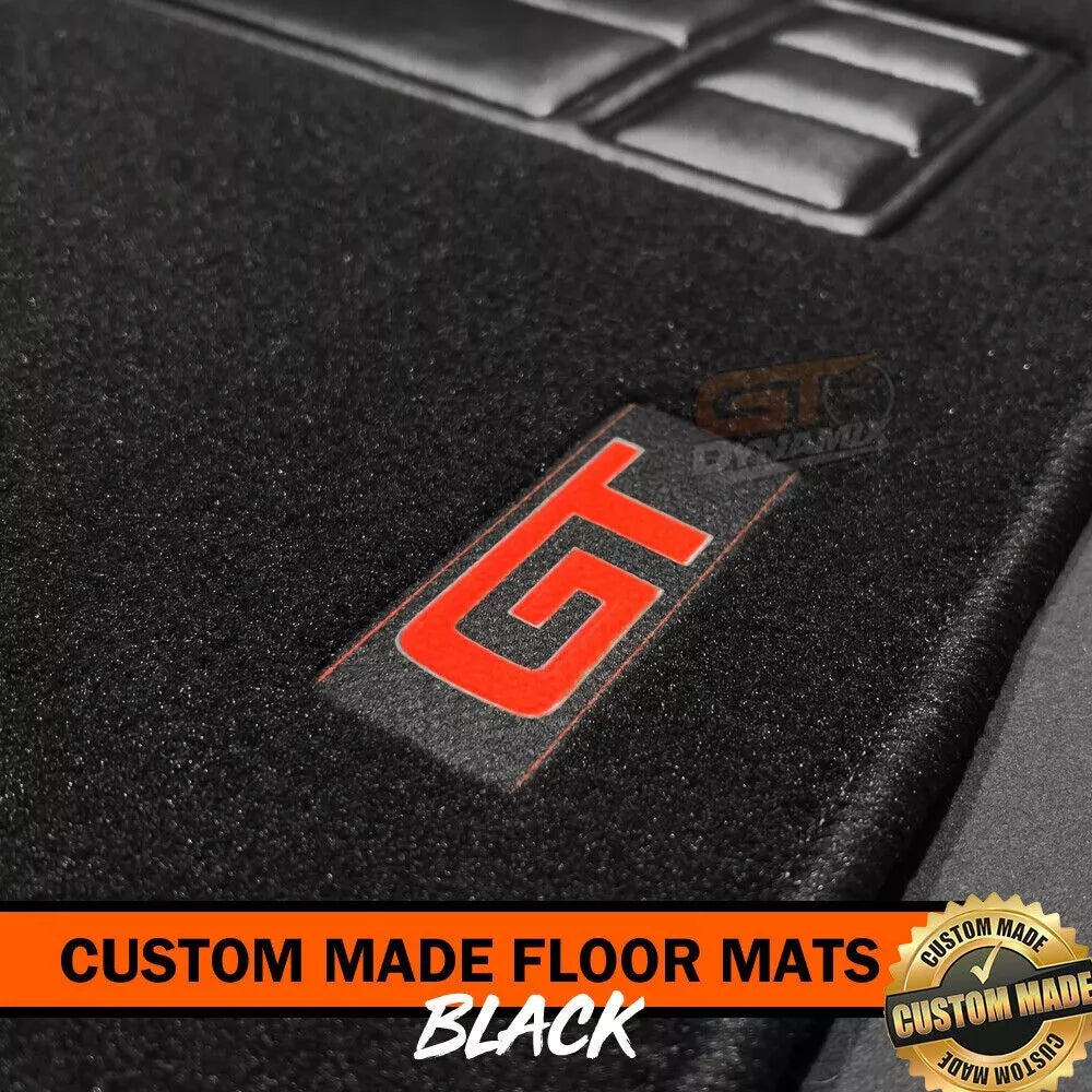 Custom Made Floor Mats 2 Rows For Ford XW GT GTHO 1969-1970 3 Piece Set RED LOGO BLACK