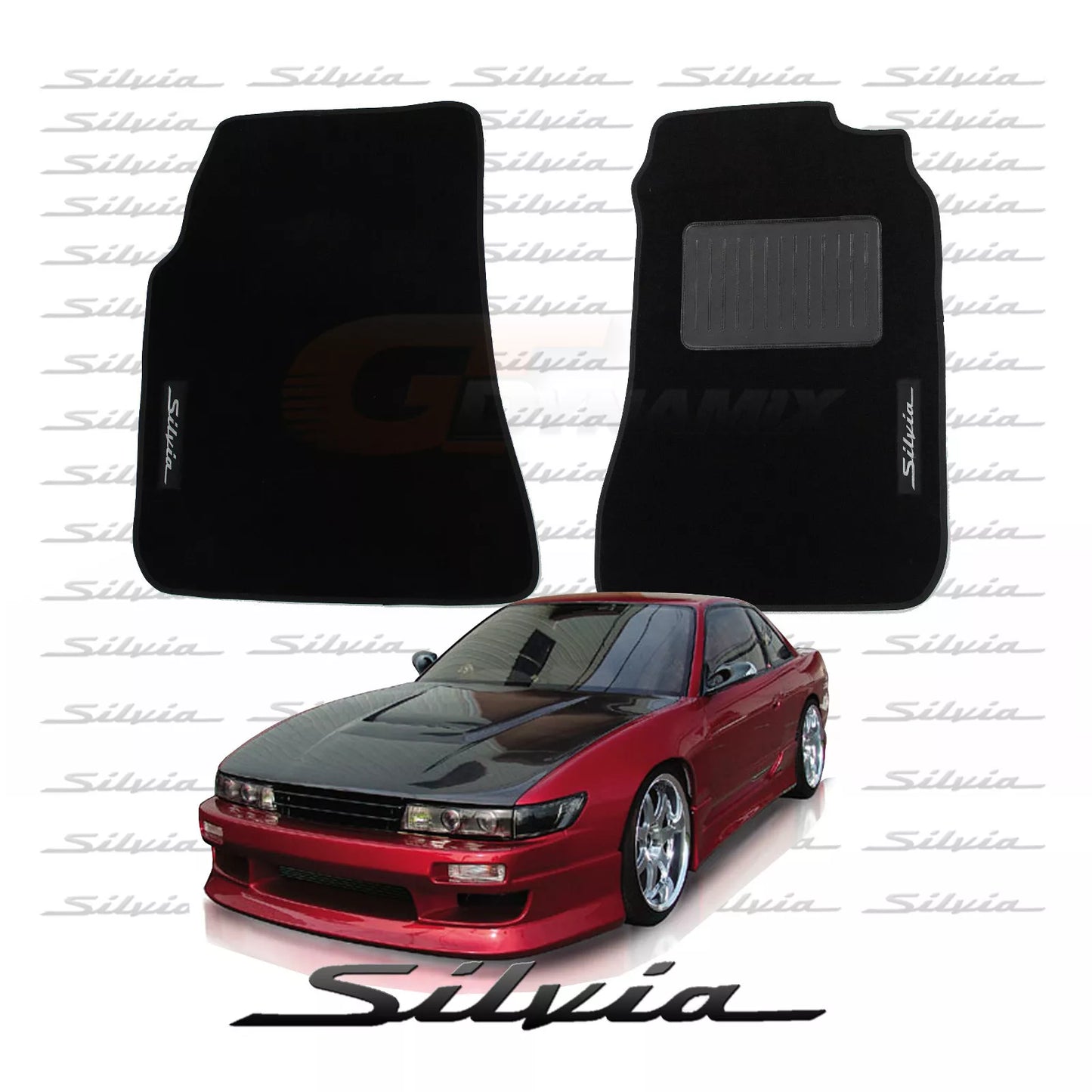 Custom Made Floor Mats Set of 2 For Nissan Silvia S13 Logo DRIFT