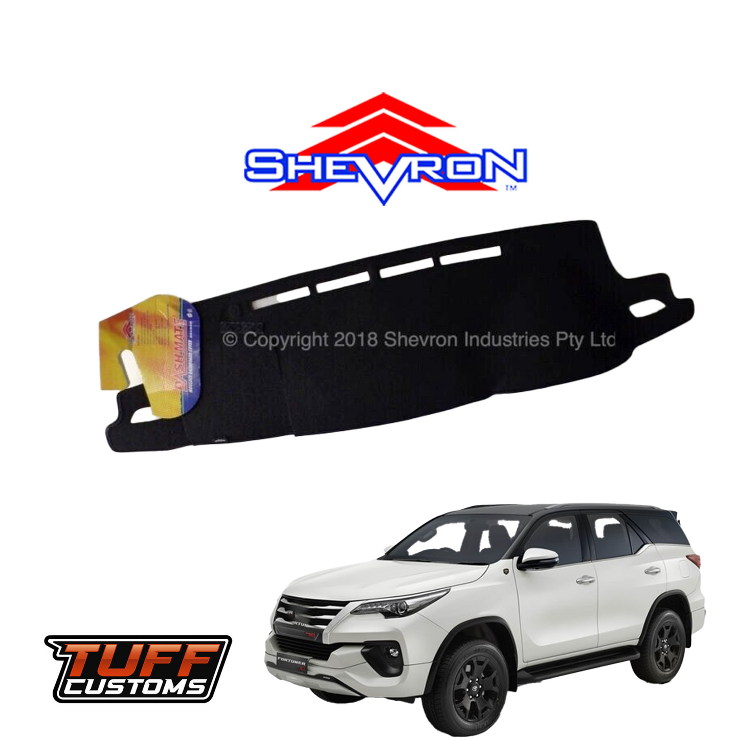 Shevron Black Dash Mat For Toyota Fortuner 2nd Gen Crusade w/ JBL Audio 2018-2025 DM1567