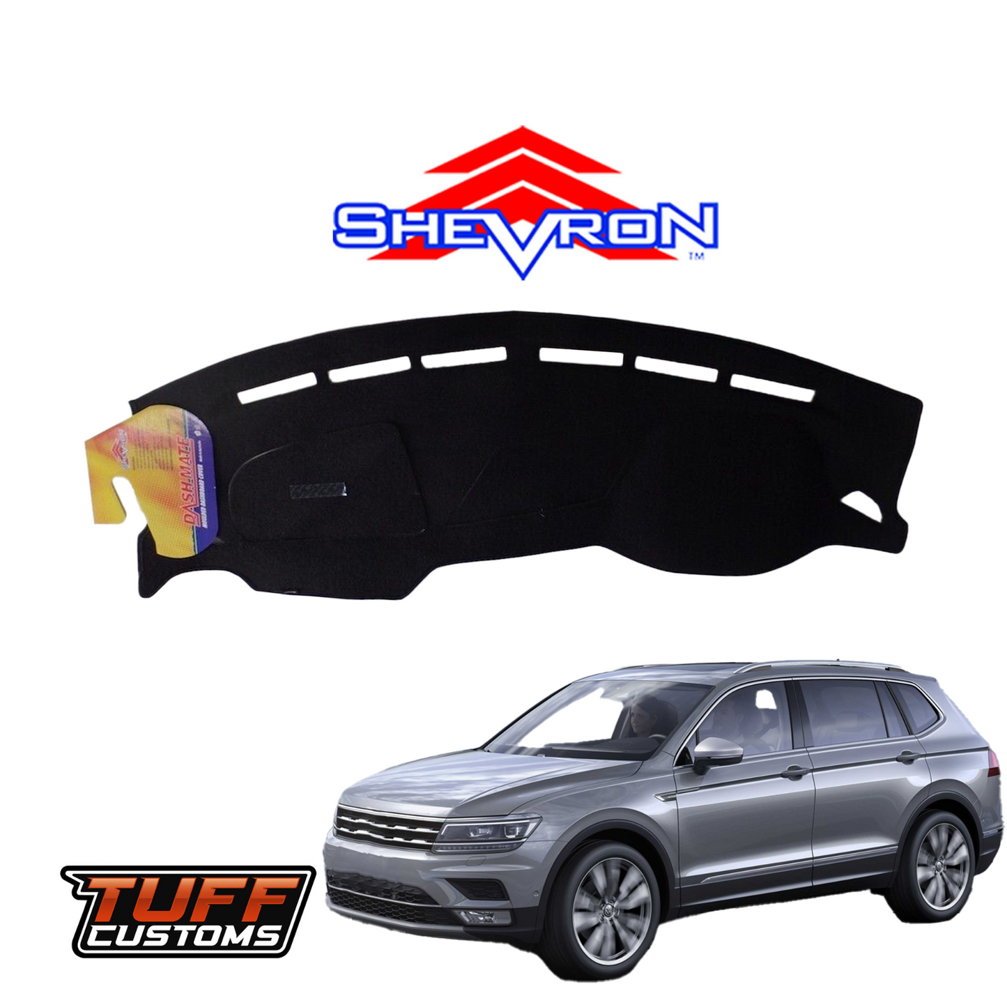 Shevron Black Dash Mat For Volkswagen Tiguan 5/2016-2025 DM1445