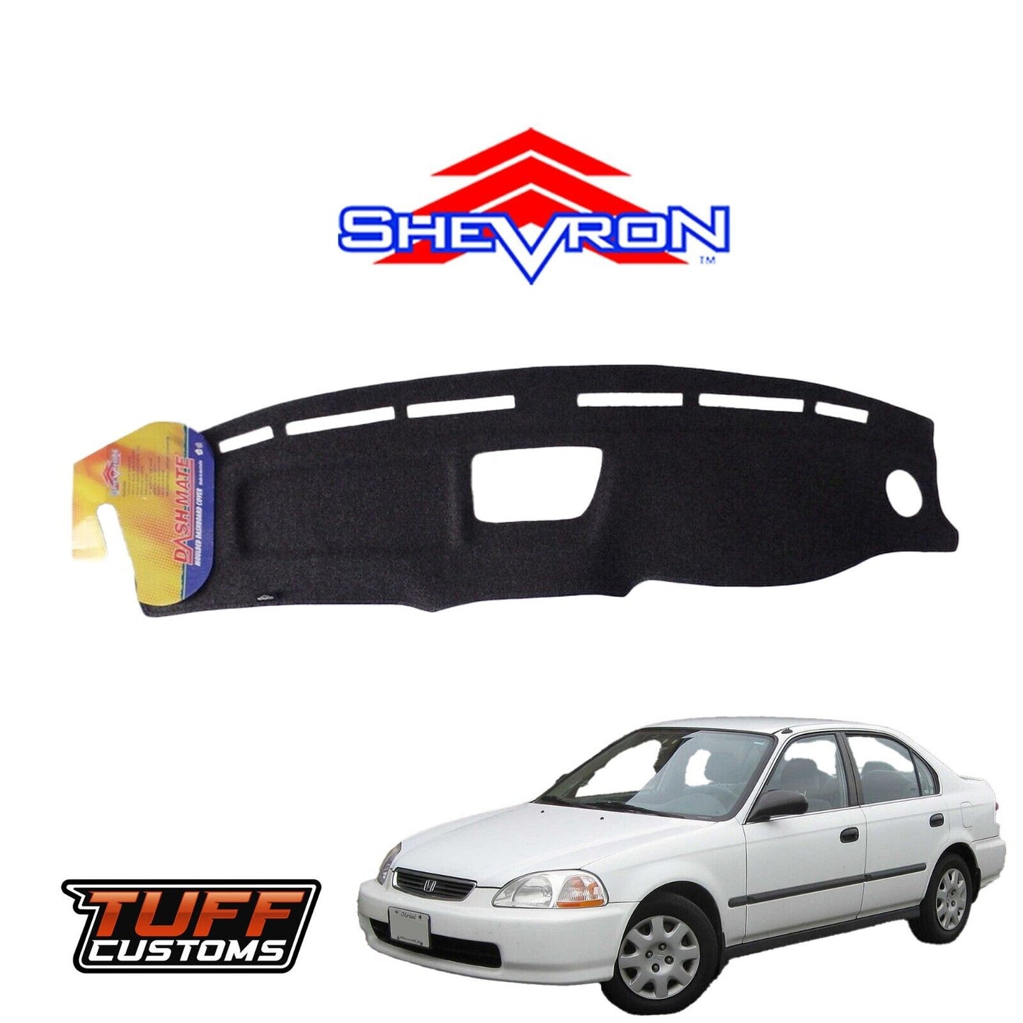 Shevron Black Dash Mat For Honda Civic EK 1995-11/2000 DM648A