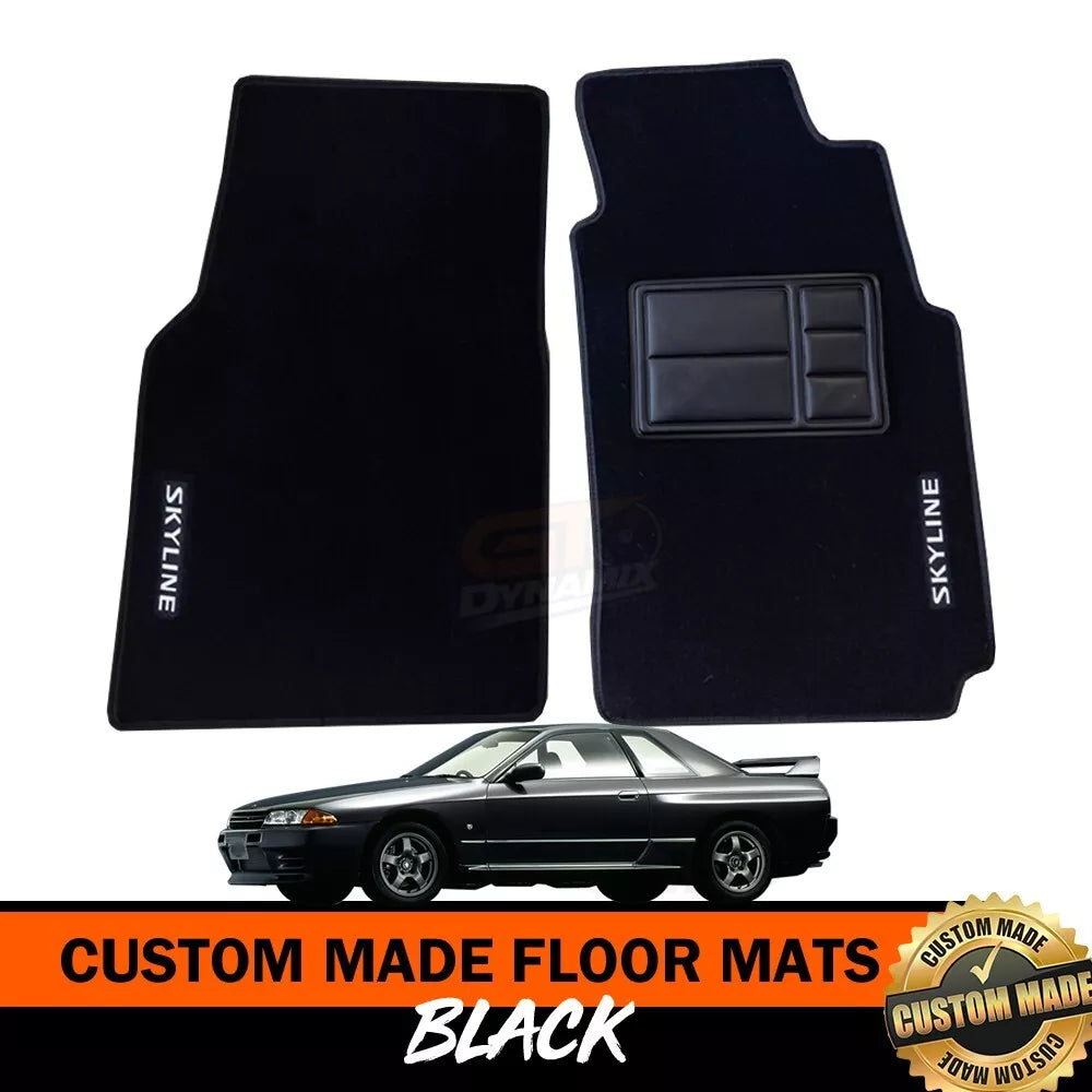 Custom Made Floor Mats Front For Nissan R32 Skyline in 1989-1993 GTS-T GTS GT-R BLACK