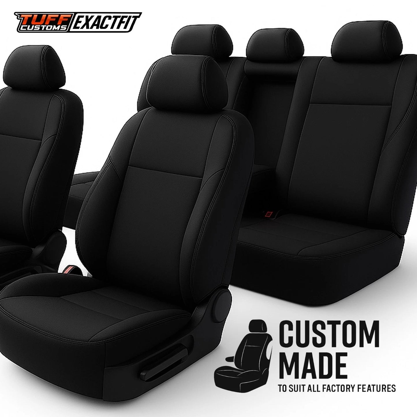 TUFF Customs EXACTFIT Neoprene Seat Covers Isuzu Dmax D-Max TF LS-U LS-M X-Terrain Blade 7/2020-2026 2 Rows