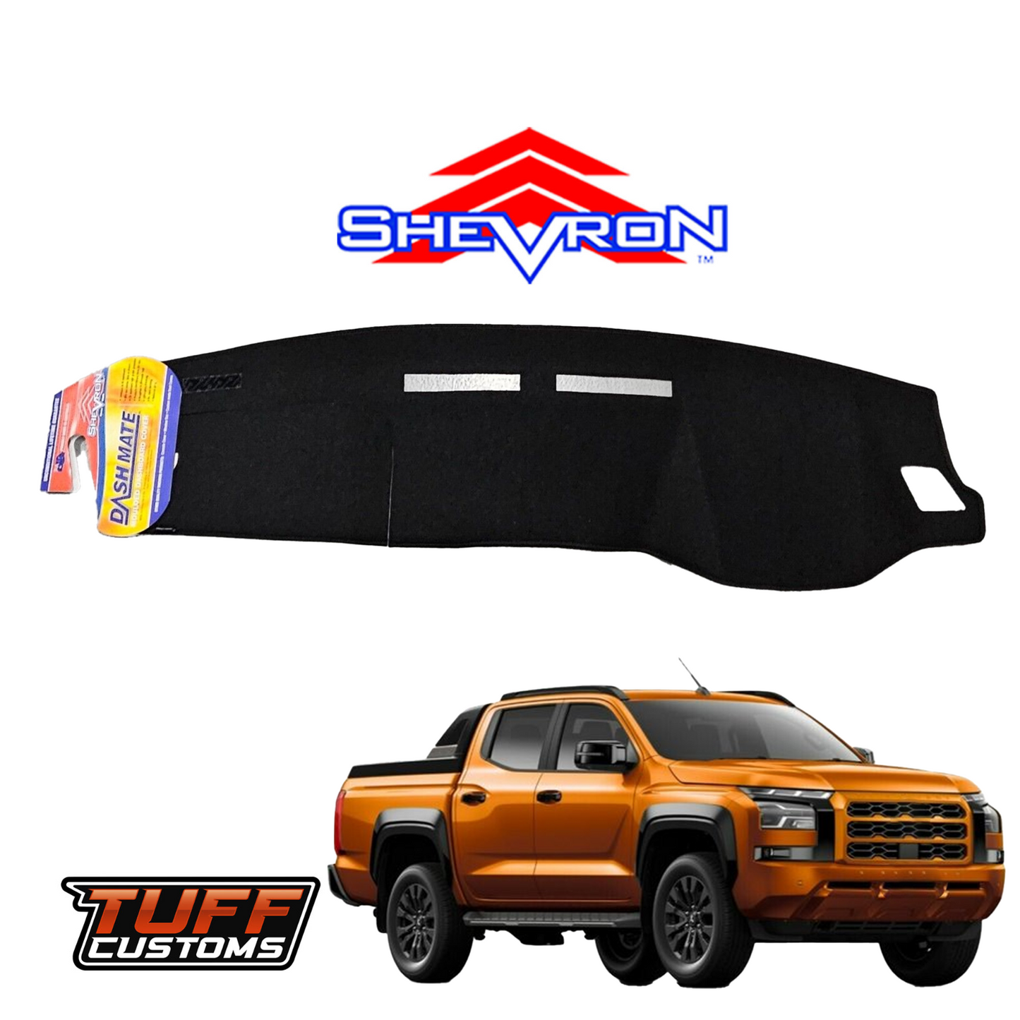 Shevron Black Dash Mat For Mitsubishi Triton MV GLX GLS GLR 12/2023-2024 DM1702