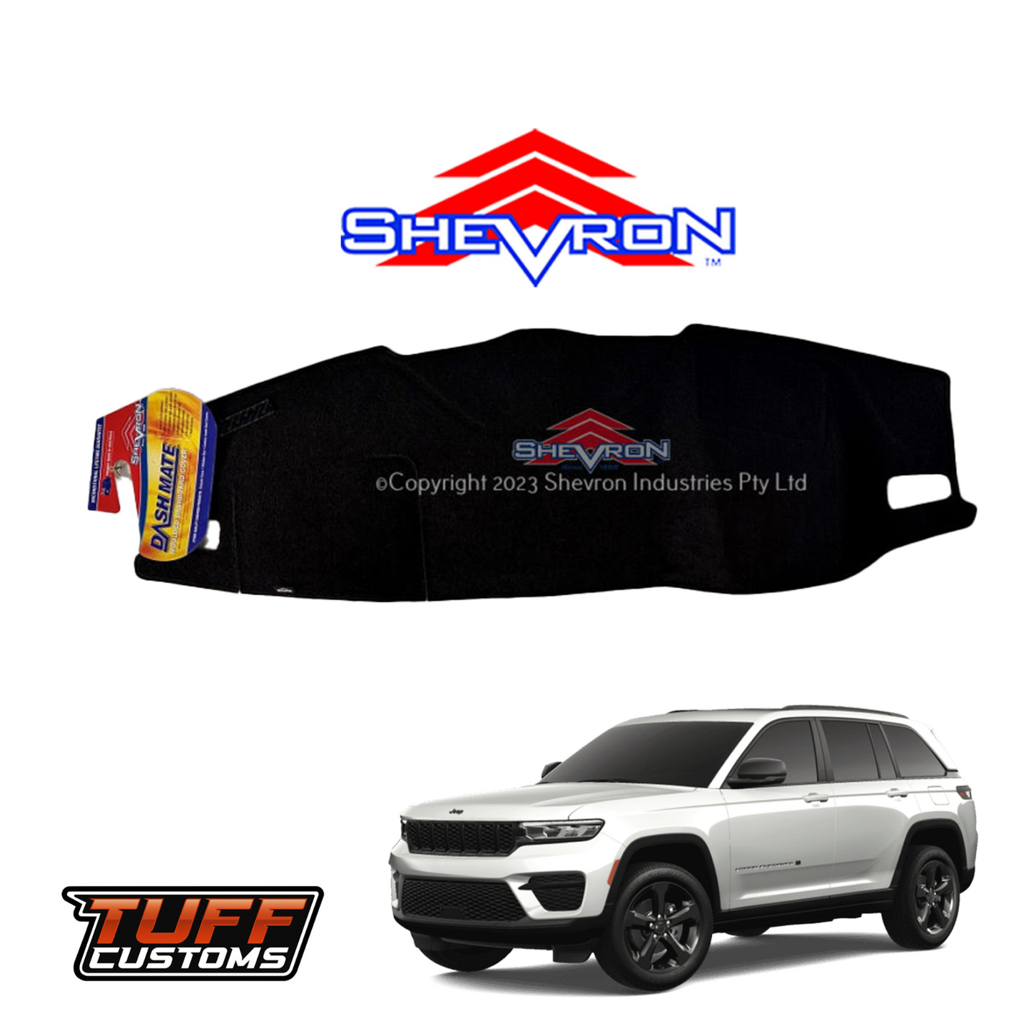 Shevron Black Dash Mat For Jeep Grand Cherokee L Series 8/2021-2025 DM1658