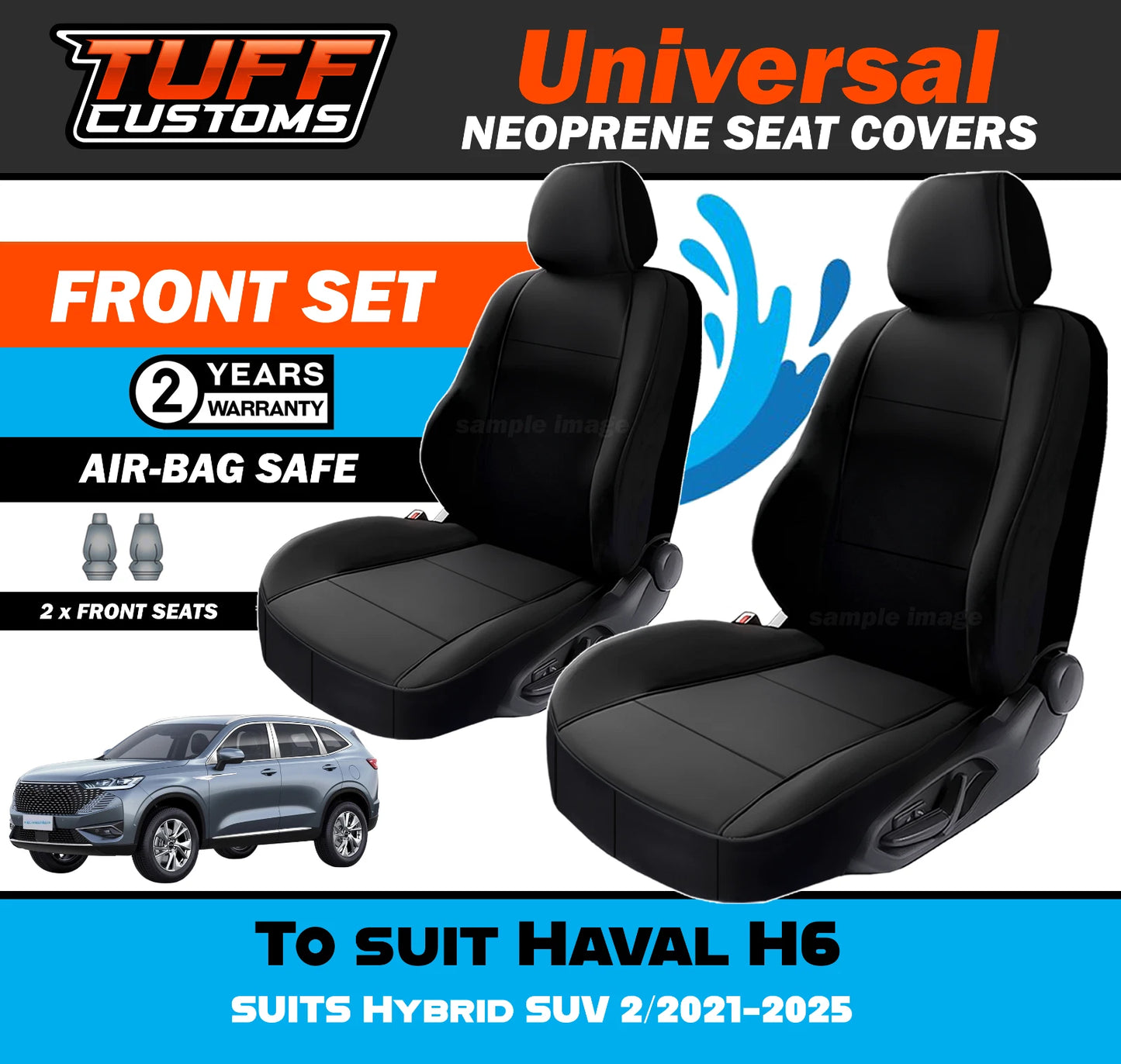 TUFF Customs Universal Neoprene Seat Covers Haval H6 Hybrid SUV 2/2021-2025