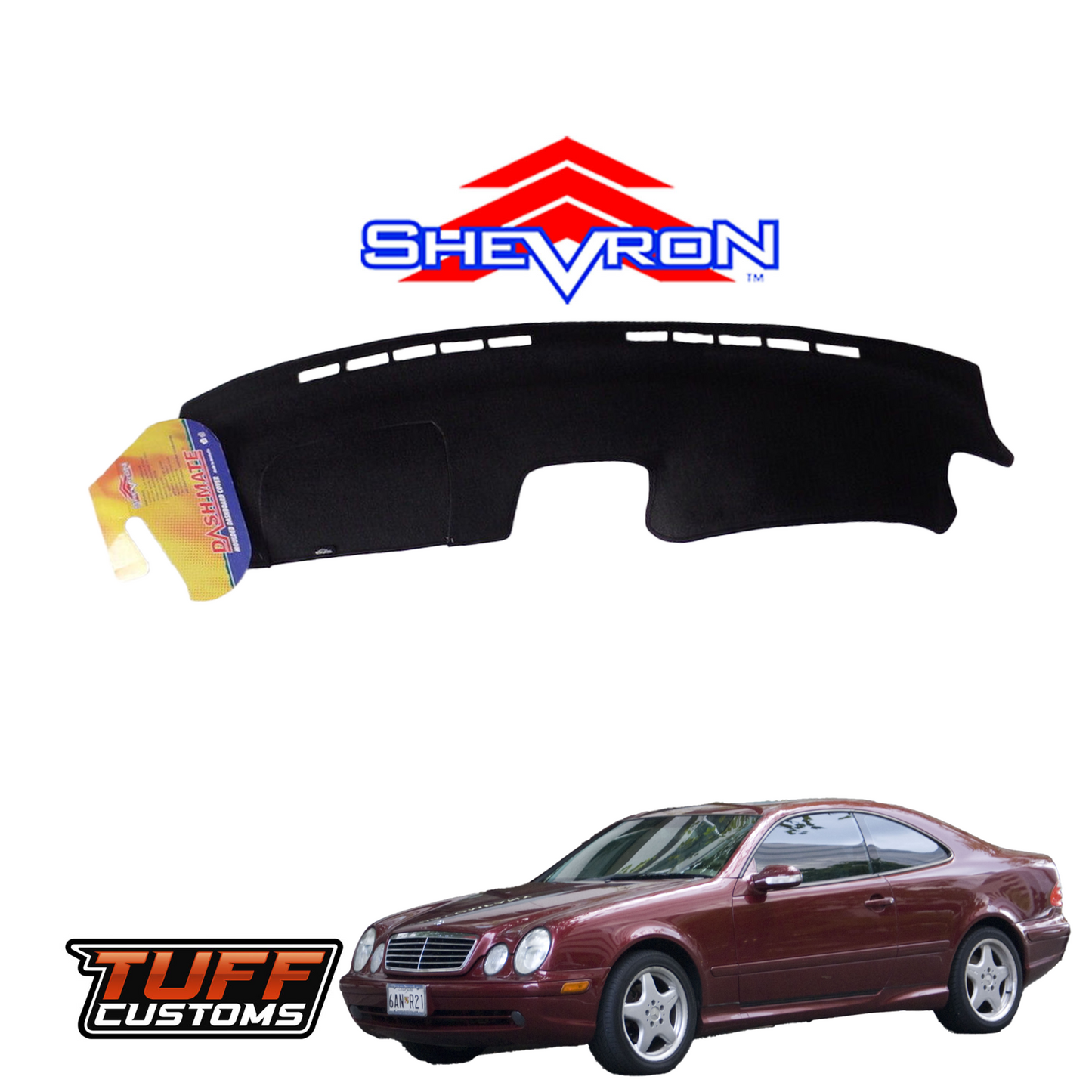 Shevron Black Dash Mat For Mercedes Chassis No:208 CLK 1998-2003 DM1210