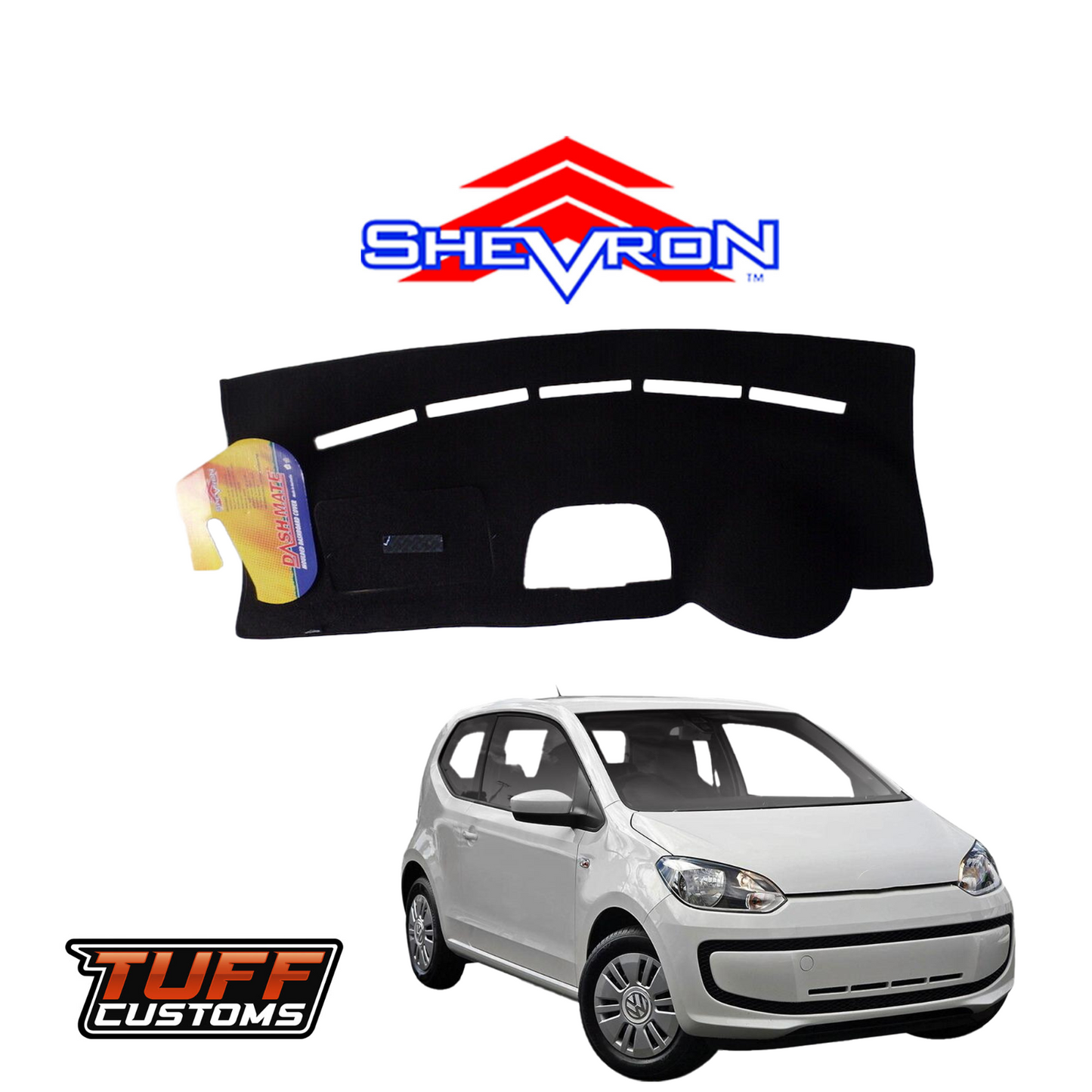Shevron Black Dash Mat For Volkswagen UP w/ Sat Nav Option 8/2012-2015 DM1317