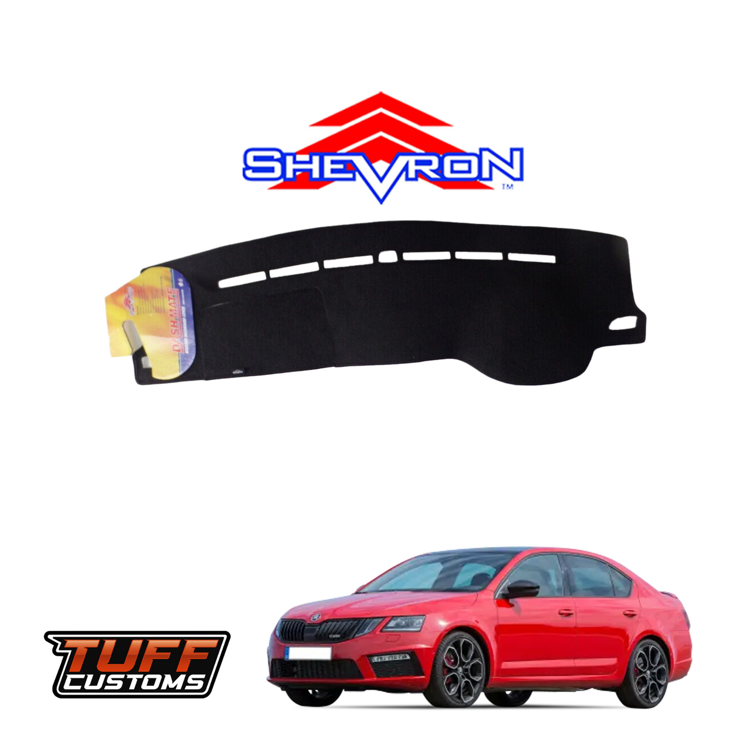 Shevron Black Dash Mat For Skoda Octavia MK NE 11/2013-11/2020 DM1373