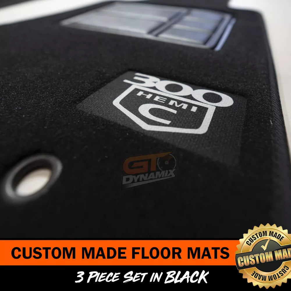 Custom Made Floor Mats 2 Rows For CHRYSLER 300C SRT8 CORE LUXURY w/ 300c LOGO 2012-21 BLACK