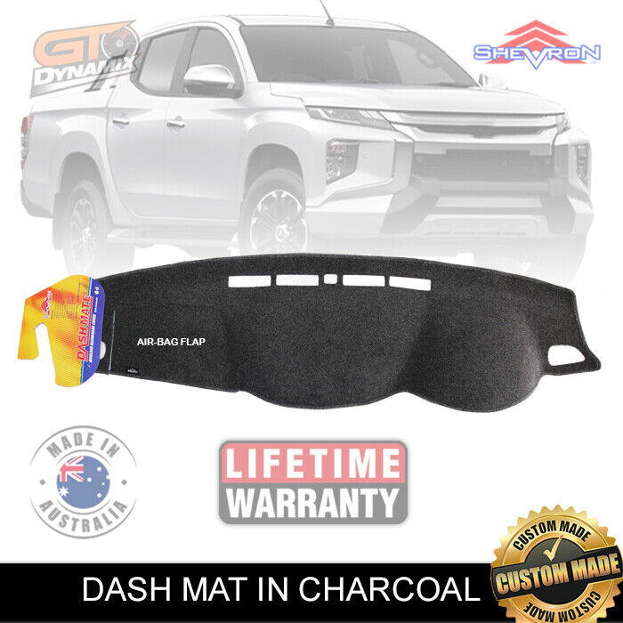 Tuff HD TRADE Canvas Seat Covers 2 Rows + Dash Mat For Mitsubishi Triton MR Dual Cab 1/2019-2023 Charcoal
