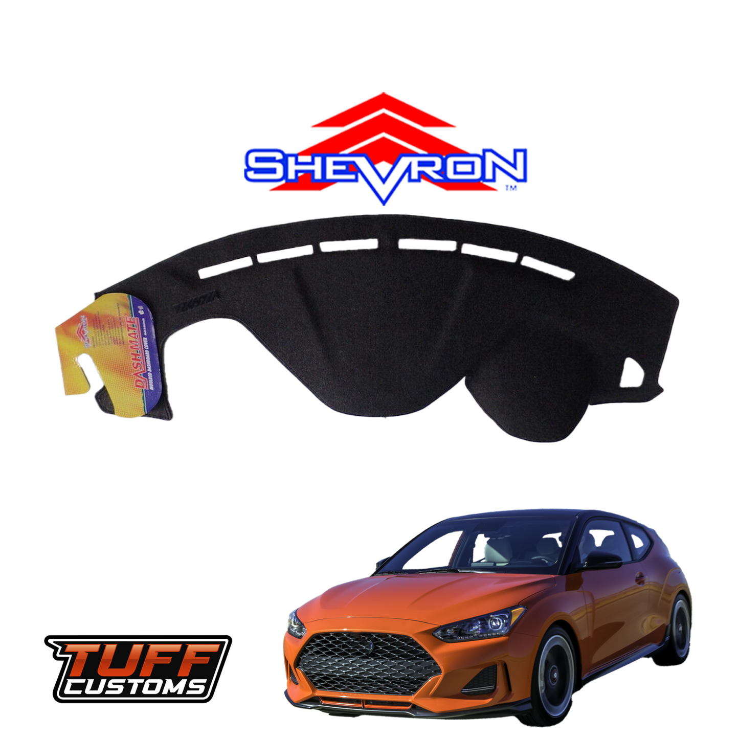 Shevron Black Dash Mat For Hyundai Veloster 10/2011-6/2019 DM1266