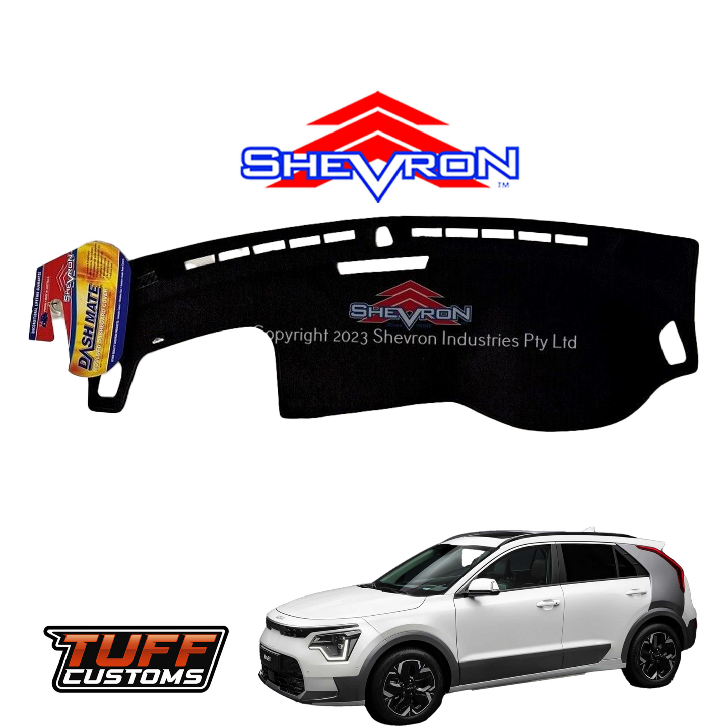 Shevron Black Dash Mat For Kia Niro EVS PHEVS EV Sport electric 4/2021-2025 DM1620