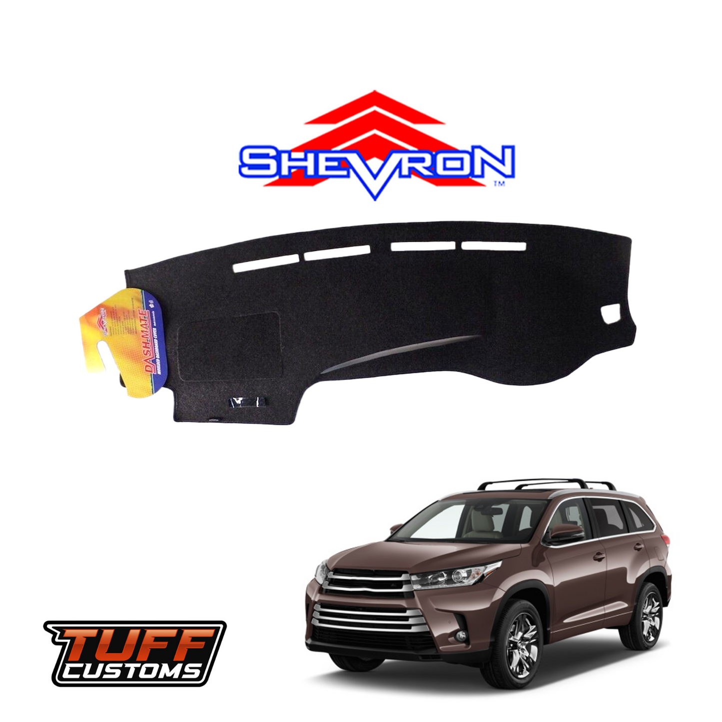 Shevron Black Dash Mat For Toyota Kluger XU50 2014-5/2021 DM1350