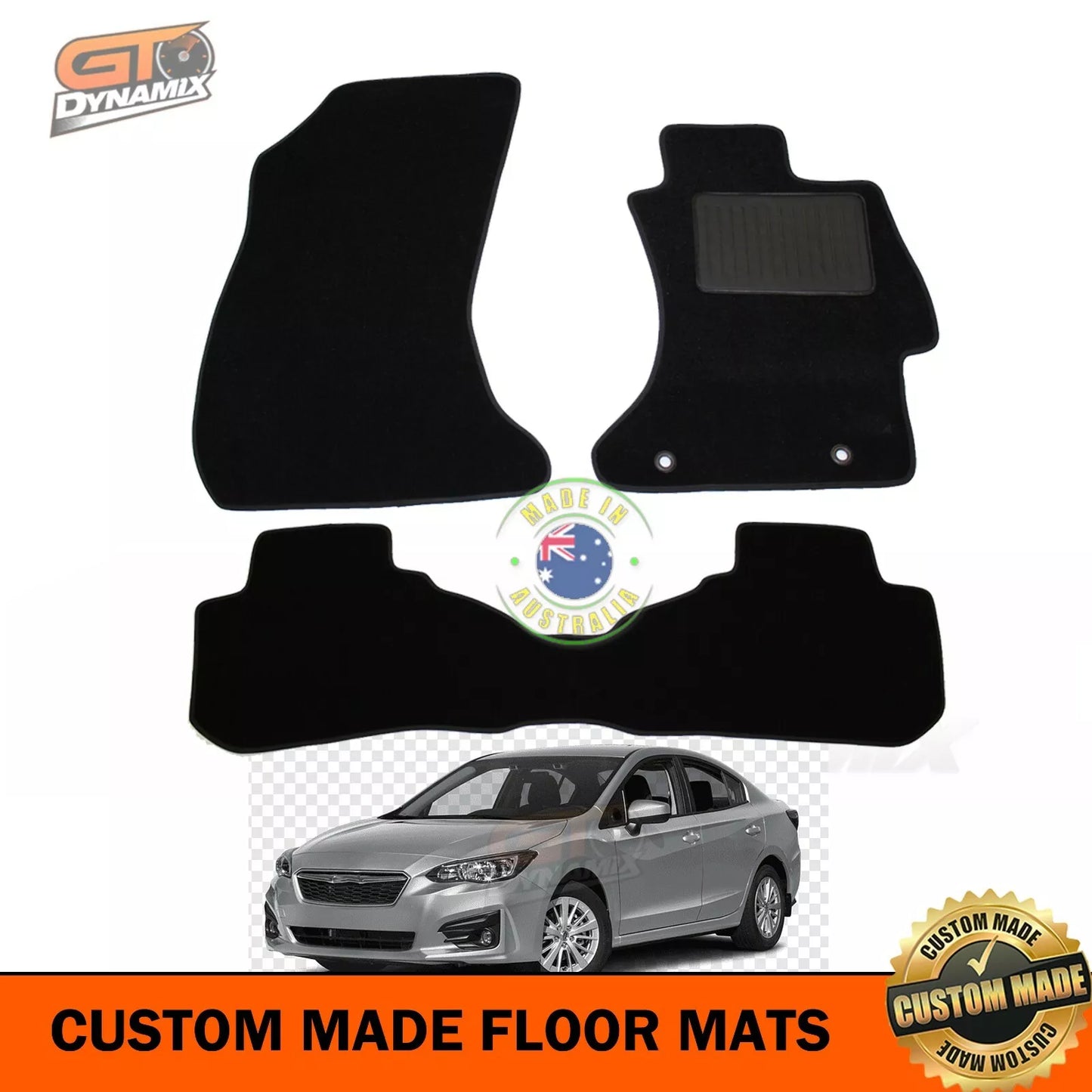 Custom Made Floor Mats 2 Rows For Subaru Impreza 12/2016-2024 3pcs EXPRESS BLACK