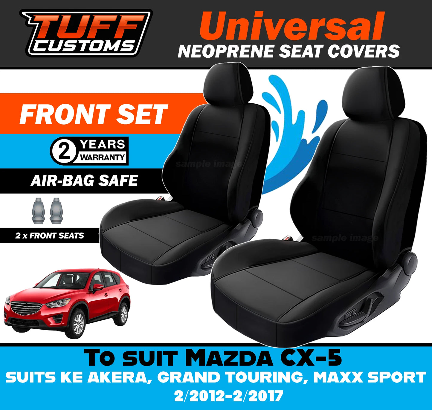 TUFF Customs Universal Neoprene Seat Covers Mazda CX-5 KE AKERA GRAND TOURING MAXX SPORT 2/2012-2/2017
